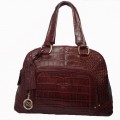 Lancel Le Mademoiselle Adjani Sac Veau Facon Croco Bordeaux